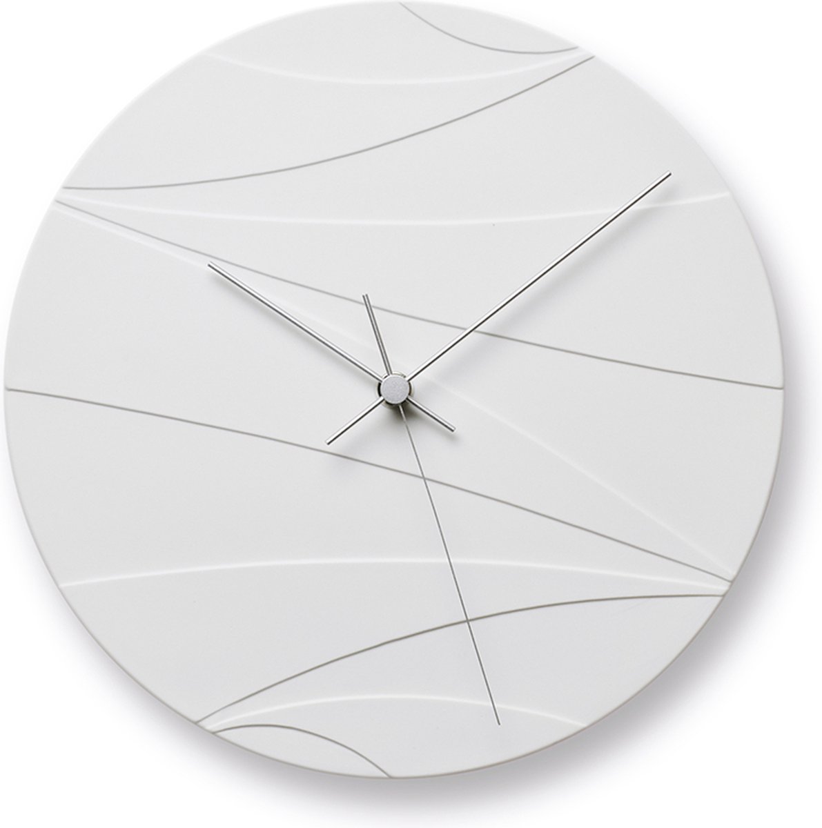 Lemnos Ceramic Clouded Moon Wandklok Wit