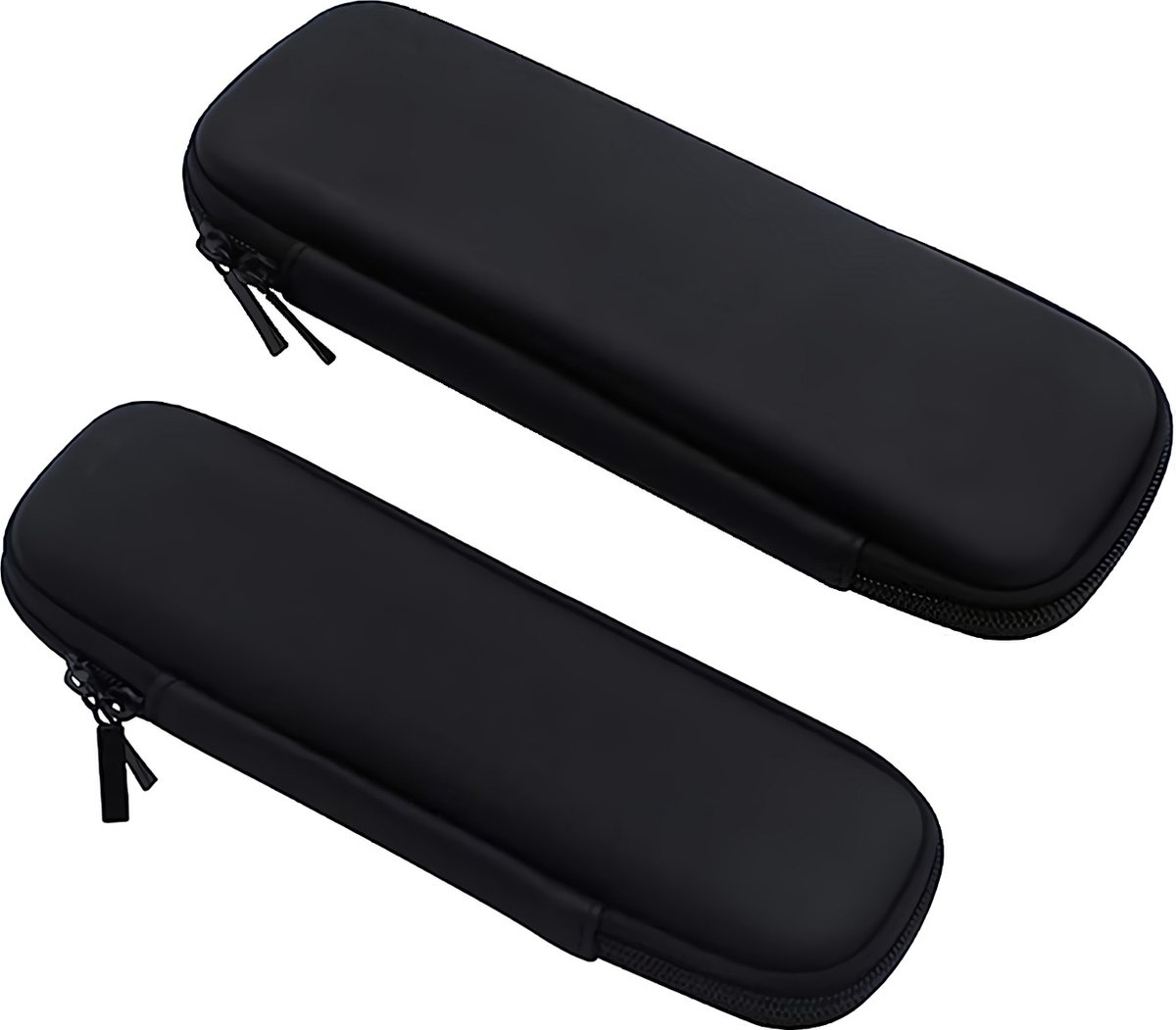 Pennenetui, 2 stuks, 2 maten, waterdicht, etui, kleine opbergtas voor potloden, in-ear hoofdtelefoon, USB-laadkabel, lippenstift, zwart, zwart