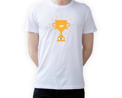 T-shirt Troffee #1 juf|De beste juf|Fotofabriek T-shirt Troffee #1|Wit T-shirt maat M| T-shirt met print (M)(Unisex)
