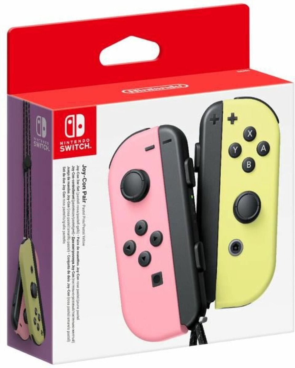 Bol.com Nintendo Switch Joy-Con Controller paar - Pastel Roze en Geel aanbieding