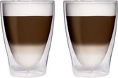 Filosa Feelino Dubbelwandige latte macchiato-glazen - Cocktailglazen - Ijsthee-glazen - Sap- en waterglazen - 2 x 280 ml Edele thermoglazen met zweefeffect - 2 x 280 ml