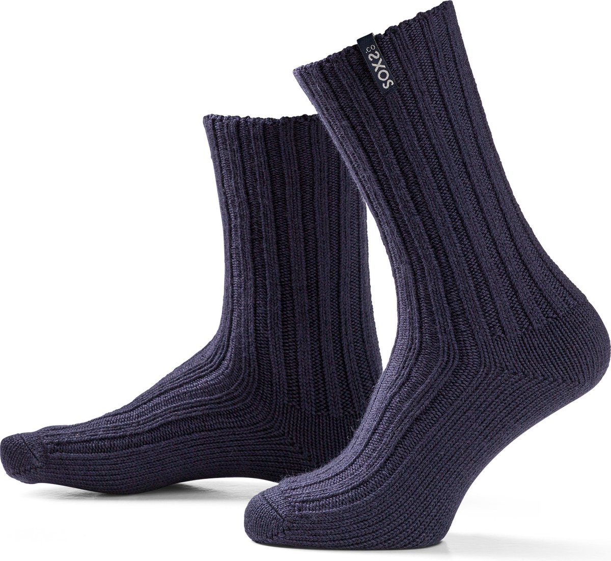 SOXS® Wollen sokken | SOX3531 | Donkerblauw | Kuithoogte | Maat 42-46 | Blue horizon label