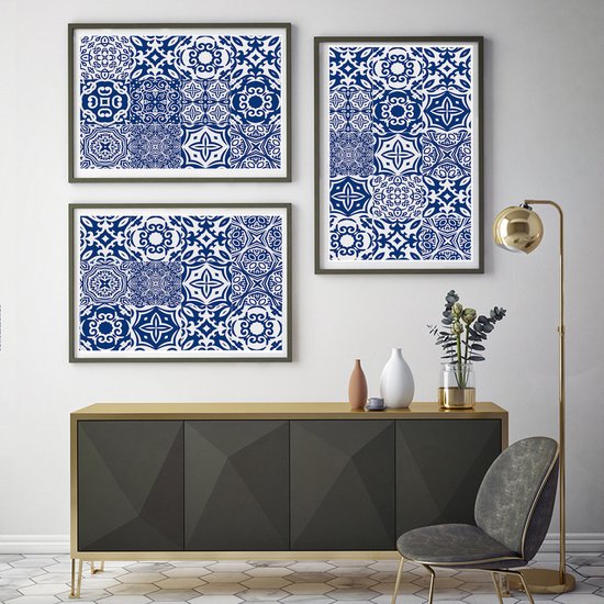 Ulticool Décoration Stickers carrelages - Nederland Blauw Wit - 15x15 cm - 15 pièces