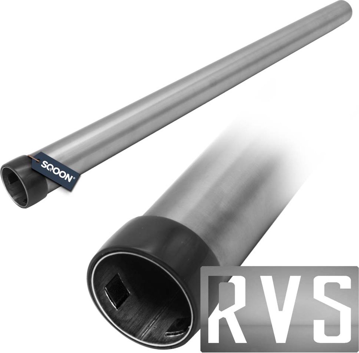 SQOON® Zuigbuis met Ring Geschikt voor Electrolux, Fam, Nilfisk, Numatic & Home Electronic - RVS – 32 mm – 500 mm