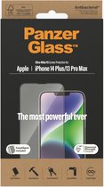 PanzerGlass - Screenprotector geschikt voor Apple iPhone 14 Plus Glazen | PanzerGlass Ultra-Wide Fit Screenprotector - Case Friendly + Installatie Frame - Zwart