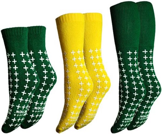 Anti-slip sokken, éénzijdige opdruk, geel, maat 39-42