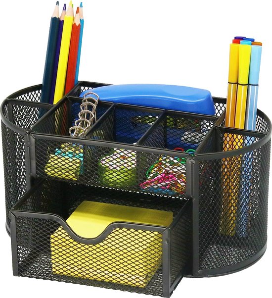 Organisateur De Bureau En Métal Violet - Avec Tiroir - Peu Encombrant - Marque Mygift