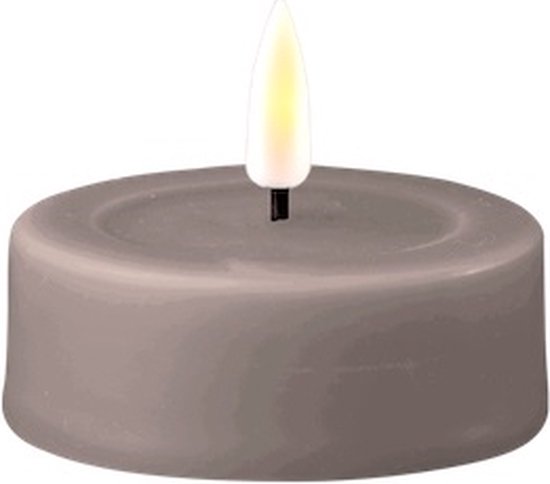 Deluxe Homeart groot waxinelicht - Waxinelichtjes 2 stuks - Led kaars - Elektrische kaarsen - Waxinelichtjes led - Nepkaarsen - Kunstkaarsen - Led kaarsen op batterijen - Led kaarsen met bewegende vlam - Grijs