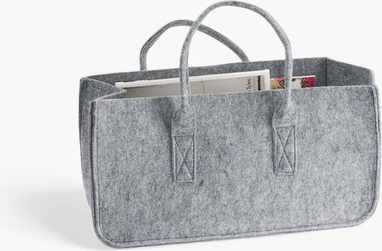 Present Time Tijdschrifthouder Mellow - Vilt Grijs - 51x26x26cm - Scandinavisch