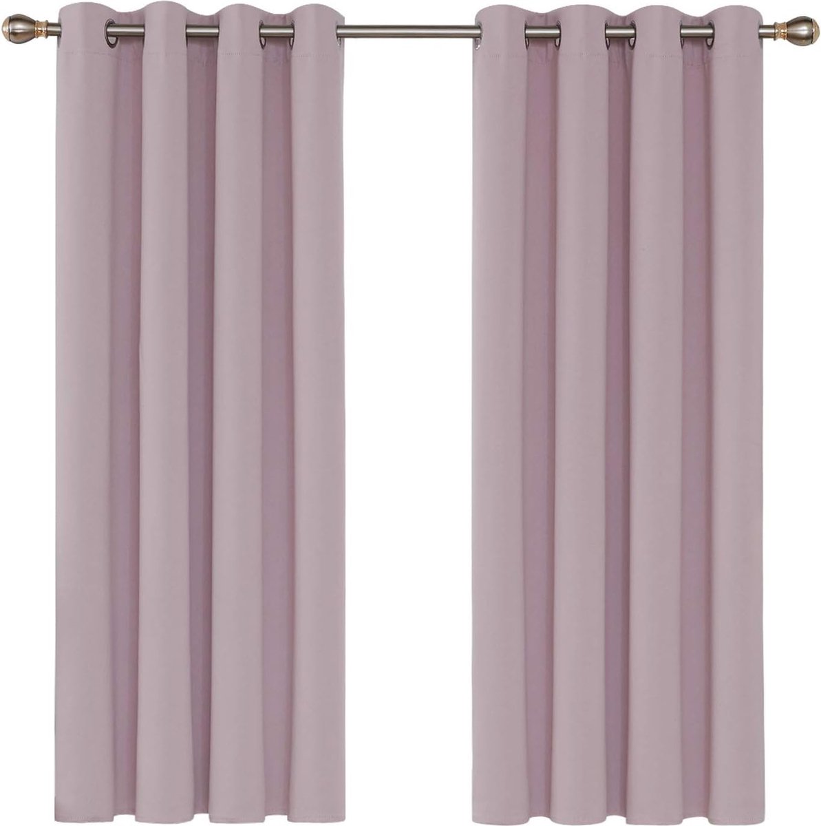 Verduisterende Gordijnen, Thermische Gordijnen met Ringen voor Kinderen Kamer, Kant en Klaar, 140x180 cm (B x H), Lichtroze, 2 stuks