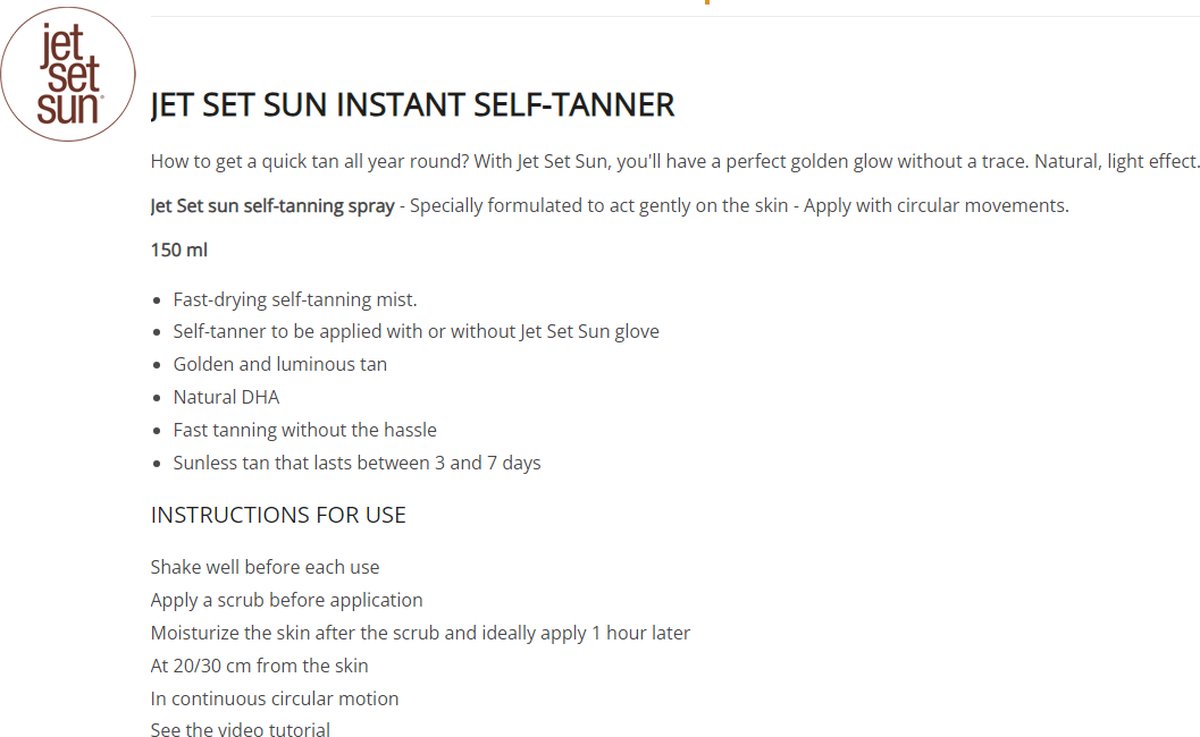 Jet Set Sun Self Tanning Spray - 150 ml - Zelfbruiner – foto 2