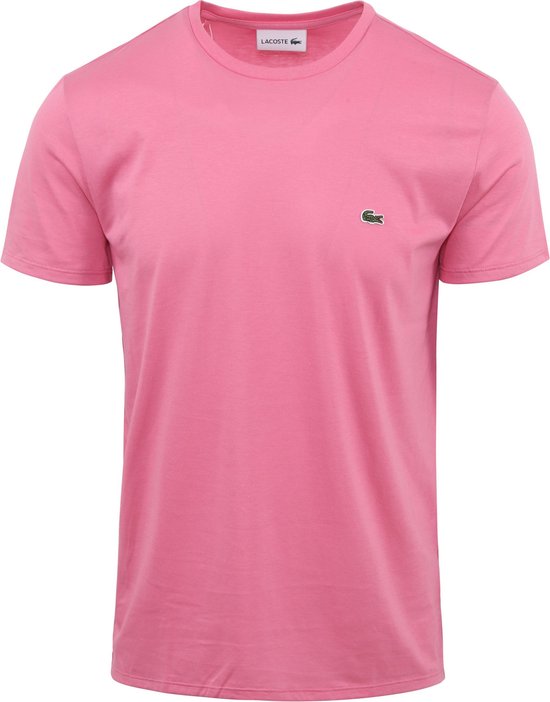SINGLES DAY! Lacoste - T-Shirt Logo Roze - Heren - Maat XL - Regular-fit