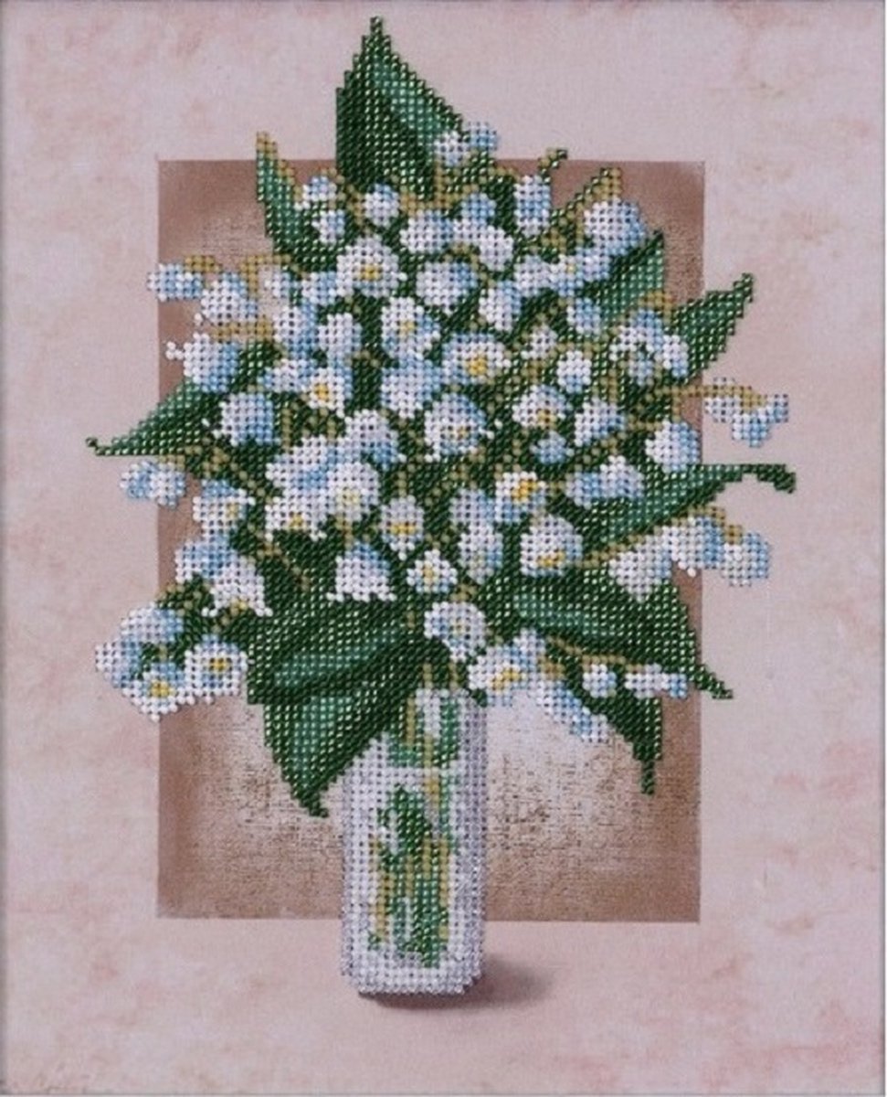 BORDUURPAKKET met kralen/parels - Lilly of the Valley - Lelietjes van Dalen - VDV