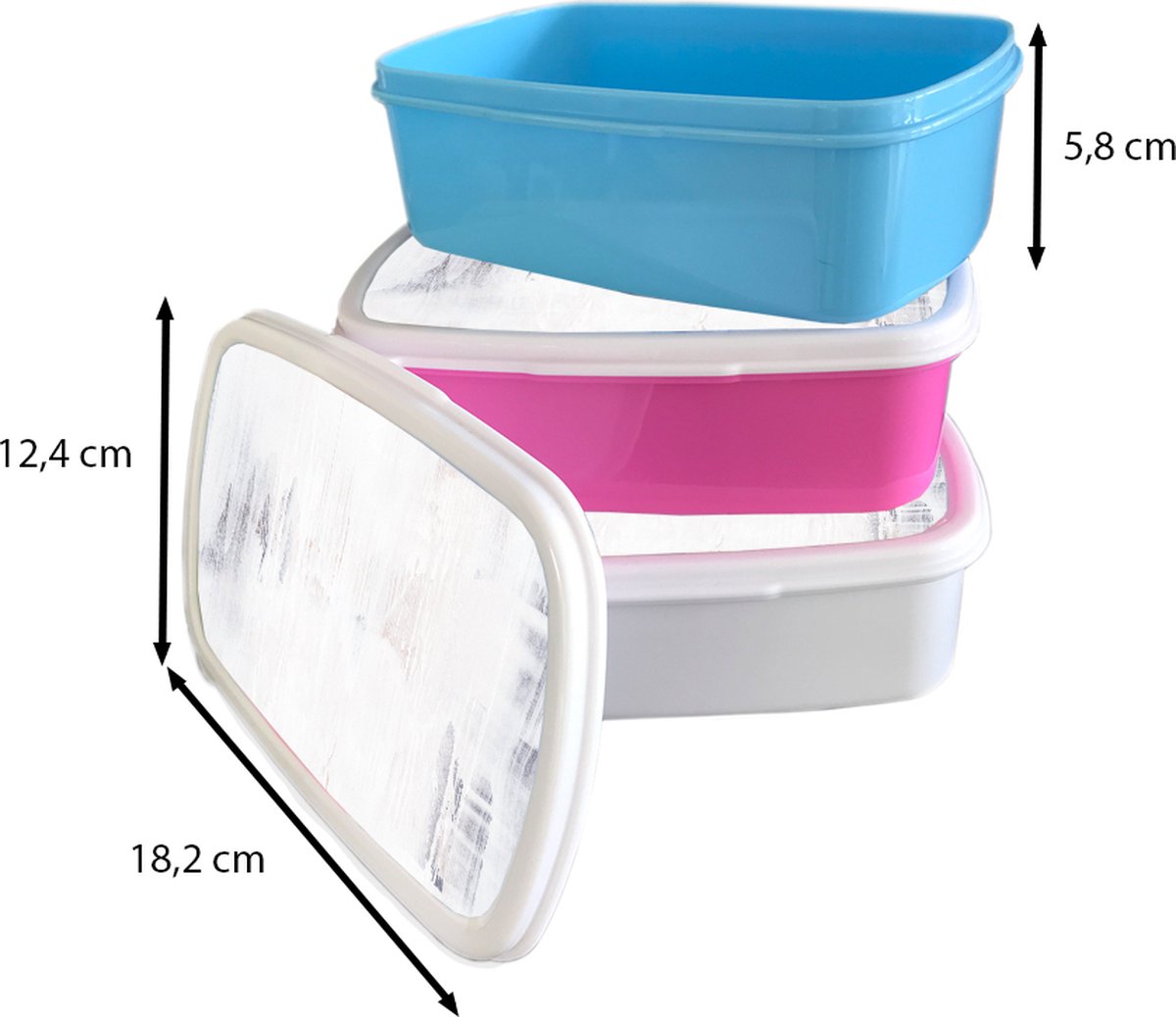 Broodtrommel Roze - Lunchbox - Brooddoos - Acrylverf - Verf - Design - 18x12x6 cm - Kinderen - Meisje