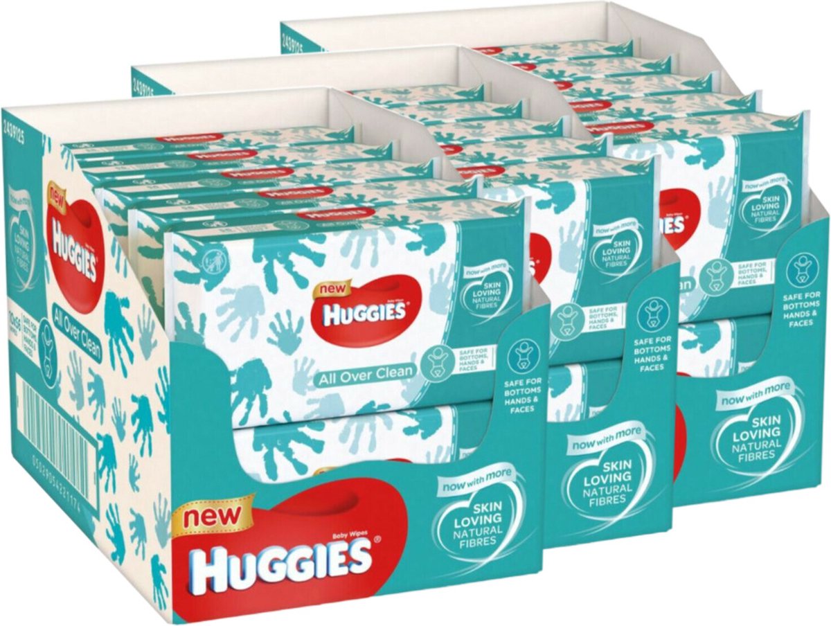 Lingettes Huggies - Natural Care - 40 x 56 pièces - 2040 lingettes - pack  économique