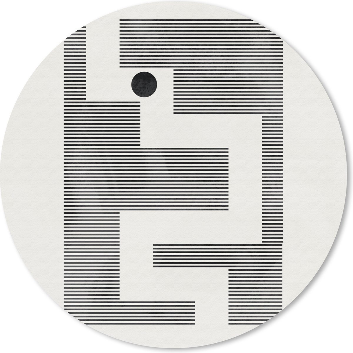 Muismat rond 40x40 cm - Mousepad Doolhof - Abstract - Minimalisme - Ronde muismatten