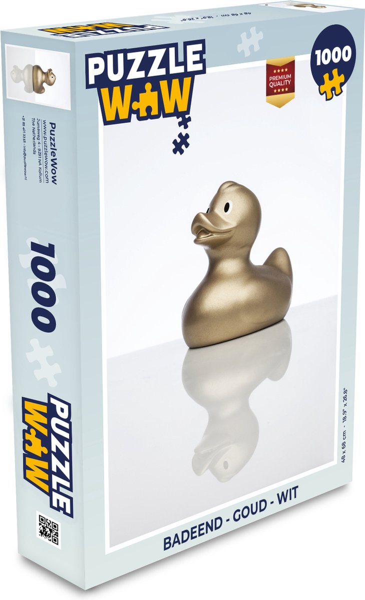 Puzzel Badeend - Goud - Wit - Legpuzzel - Puzzel 1000 stukjes volwassenen