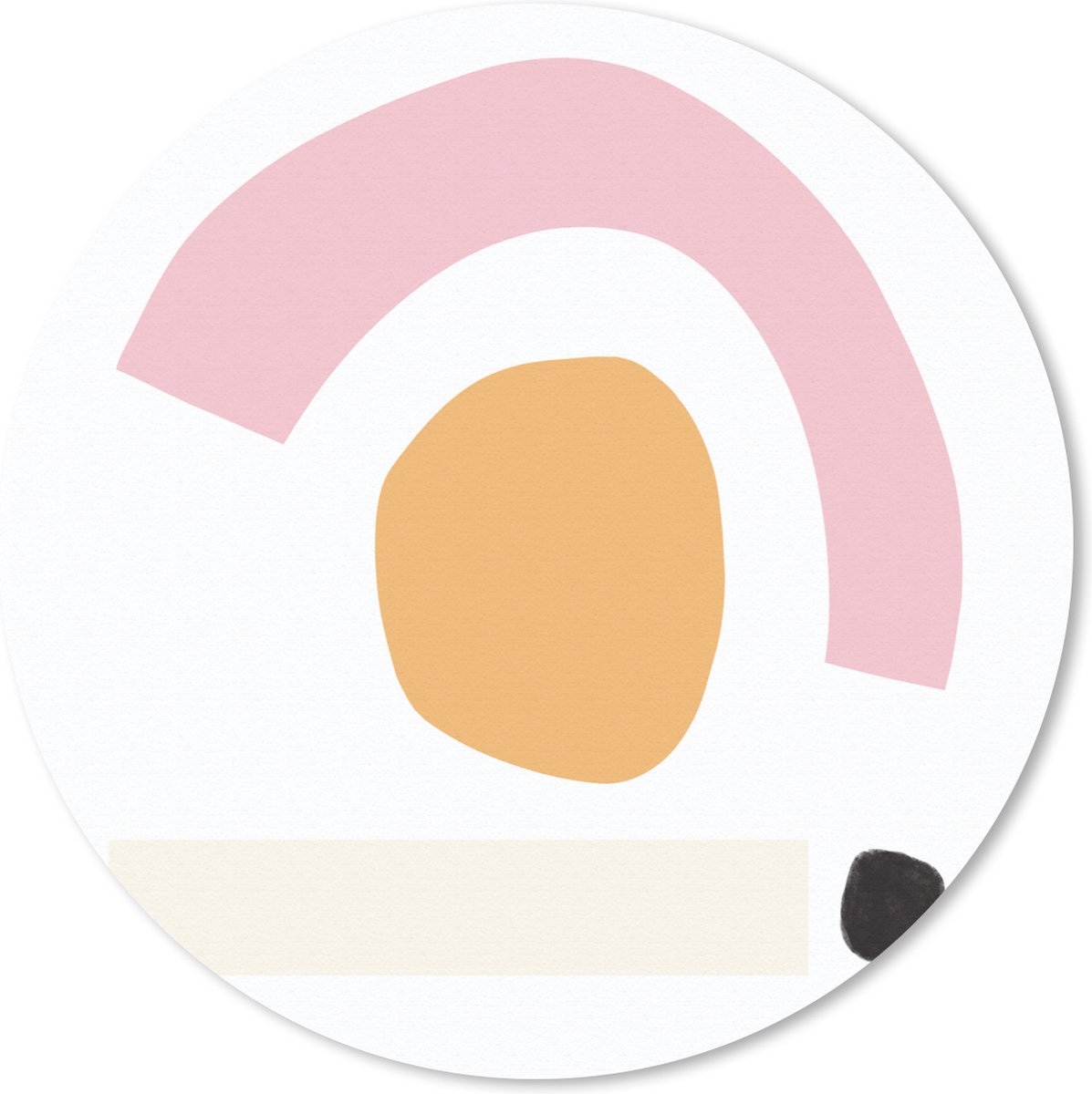 Muismat rond 20x20 cm - Mousepad Geometrische vormen - Minimalisme - Pastel - Ronde muismatten