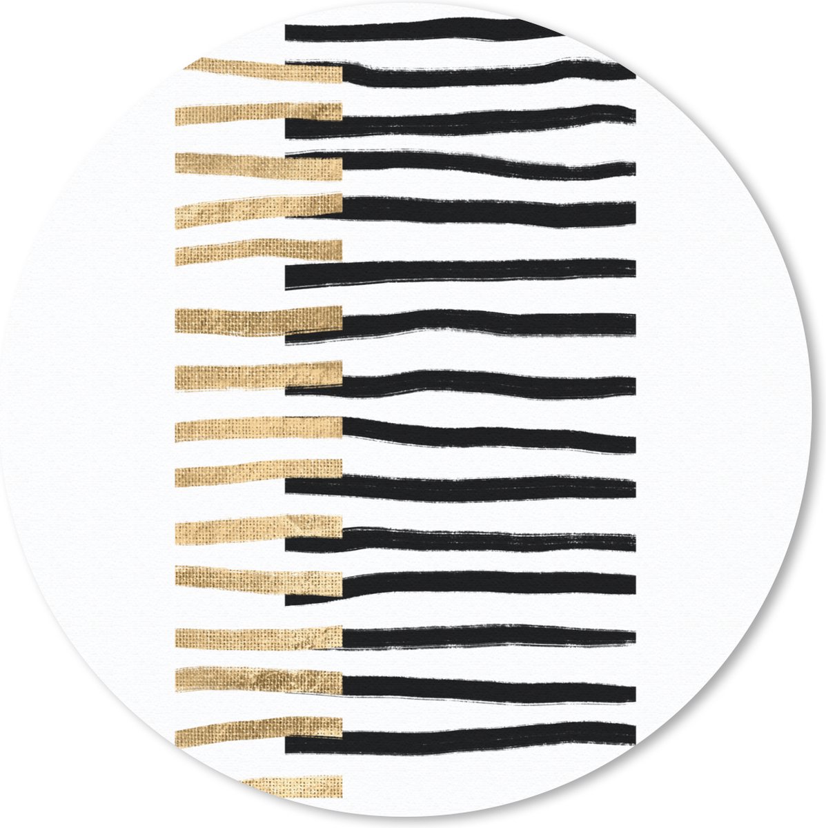 Muismat rond 20x20 cm - Mousepad Lijn - Goud - Design - Ronde muismatten