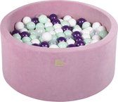 Piscine à balles VELVET Dark Pink - 90x40 avec 300 balles - Menthe, Wit, Transparent, Violet Nacré
