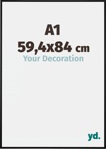 Fotolijst A1 59,4x84 cm - Aluminium - Zwart Mat - Kent