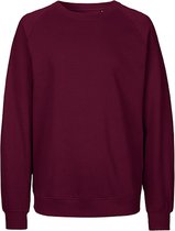 Fairtrade unisex sweater met ronde hals Bordeaux - M