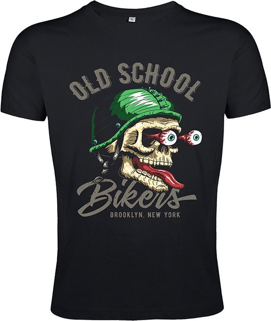 T-Shirt 1-153 Old School Bikers - Zwart, 3xL