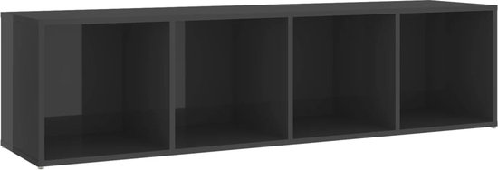 vidaXL-Tv-meubel-142,5x35x36,5-cm-bewerkt-hout-hoogglans-grijs