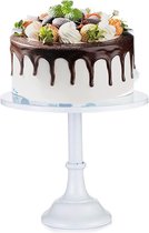 Witte taartstandaard van ijzer voor bruiloften, cupcake-houder met voet, taartdessertstandaard, displaydienblad, middagthee taartplateau voor feest, bruiloft, verjaardag