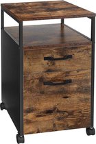 Ladekastje industrieel - Kantoor - Bureau - Slaapkamer - Ladekast op wielen - Hout - 41x45x66cm