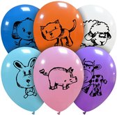 Boerderij dieren mix, 6 ballonnen, 30cm