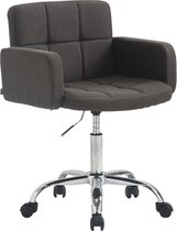 Luxe Werkkruk Amis - Zwart - Op wielen - Bureaustoel - Met rugleuning - In hoogte verstelbaar 41-55cm - Stof
