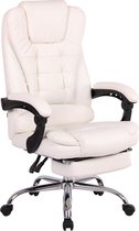 Bureaustoel PRO op wielen - Ergonomische bureaustoel - Wit - Kunstleer - Voor volwassenen - In hoogte verstelbaar 50-60cm