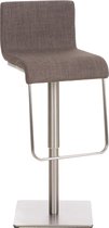 Barstoel Orgin - In hoogte verstelbaar - RVS - Barkruk met rugleuning - Set van 1 - Ergonomisch - Barstoelen voor keuken of kantine - Grijs - Zithoogte 55-78 cm