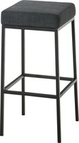 Moderne barkruk Vierkant - Zonder rugleuning - Ergonomisch - Set van 1 - Barstoelen voor keuken of kantine - Vierkant - Polyester - Donkergrijs/zwart - Zithoogte 80cm