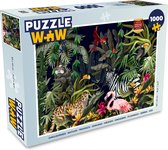 Puzzel Jungle dieren - Natuur - Jongens - Meisjes - Flamingo - Zebra - Legpuzzel - Puzzel 1000 stukjes volwassenen