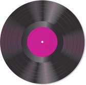 Muismat - Mousepad - Rond - Vintage - LP - Roze - Vinyl platen - 20x20 cm - Ronde muismat