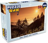 Puzzel Berg - Bomen - Zon - Horizon - Legpuzzel - Puzzel 1000 stukjes volwassenen