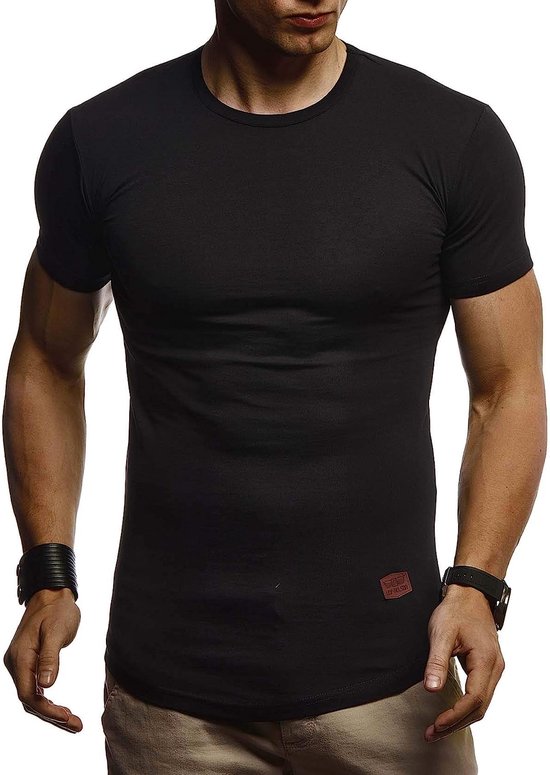 Leif Nelson Heren T-shirt met ronde hals LN-6325