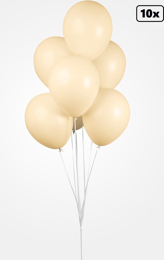 10x Luxe Ballon pastel perzik 30cm - biologisch afbreekbaar - Festival feest party verjaardag landen helium lucht thema