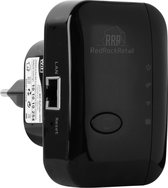 Prise amplificateur WiFi - Zwart- Répéteur Wifi - Sans fil - Internet partout - Amplificateur de signal - Ethernet - Prolongateur de portée sans fil - 300 mbps - 2,4 Ghz