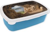 Broodtrommel Blauw - Lunchbox - Brooddoos - Water - Grot - Natuur - Landschap - 18x12x6 cm - Kinderen - Jongen