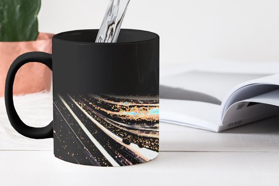 Mug Magique - Photo sur Tasses Chauffantes - Tasse à Café - Aspect Marbre - Zwart - Or - Wit - Glitter - Marbre - Tasse Magic - Tasse - 350 ML - Tasse à Thé