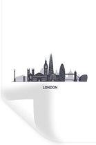 Sticker Muursticker Skyline illustration - Illustration skyline 'Londres' sur fond blanc - 20x30 cm - film adhésif autocollant - sticker mural repositionnable
