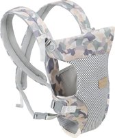 4-in-1 babydraagtas, ergonomisch verstelbare behuizing, versleepbaar, omformbare rugzak voor je en achterrand, voor zuigelingen en peuters van 3,5-18 kg (camouflage)
