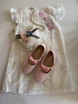 Belles chaussures de communion / ballerines roses - avec des roses - pointure 26