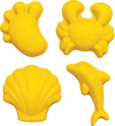 Scrunch: SAND MOLDS // SET A de 4 pièces, jaune pastel 12cm, pliable, 100% silicone, recyclable, en sac filet, 12m+