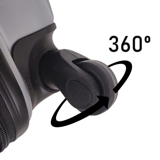 Ceruzo Handbagage Koffer - Trolley - 28L - 51.5 cm - Spinnerwielen 360°- Cijferslot-Zwart-Reiskoffer