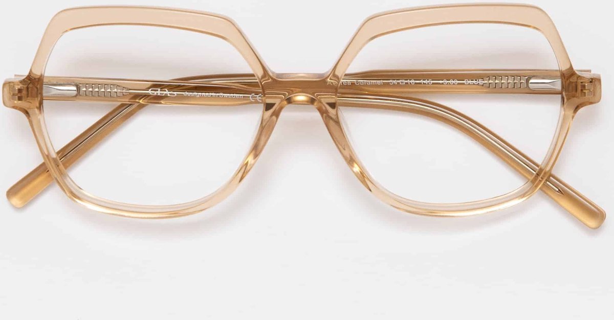 GLAS Andrea leesbril sterkte +2.50 Caramel - Acetaat - Core-wire - hoekig montuur