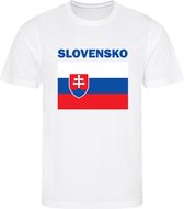 Slovakije - Slovakia - Slovensko - T-shirt Wit - Voetbalshirt - Maat: 146/152 (L) - 11-12 jaar - Landen shirts